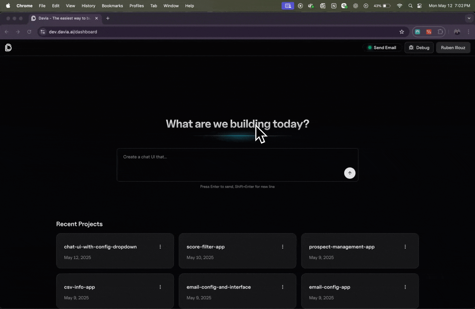 Davia Email Send Demo